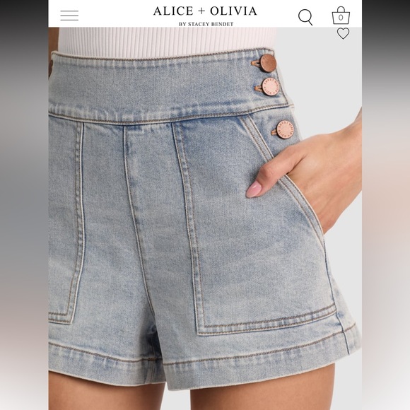 Alice + Olivia Donald Jean Short, Rockstar Blue - Picture 3 of 13